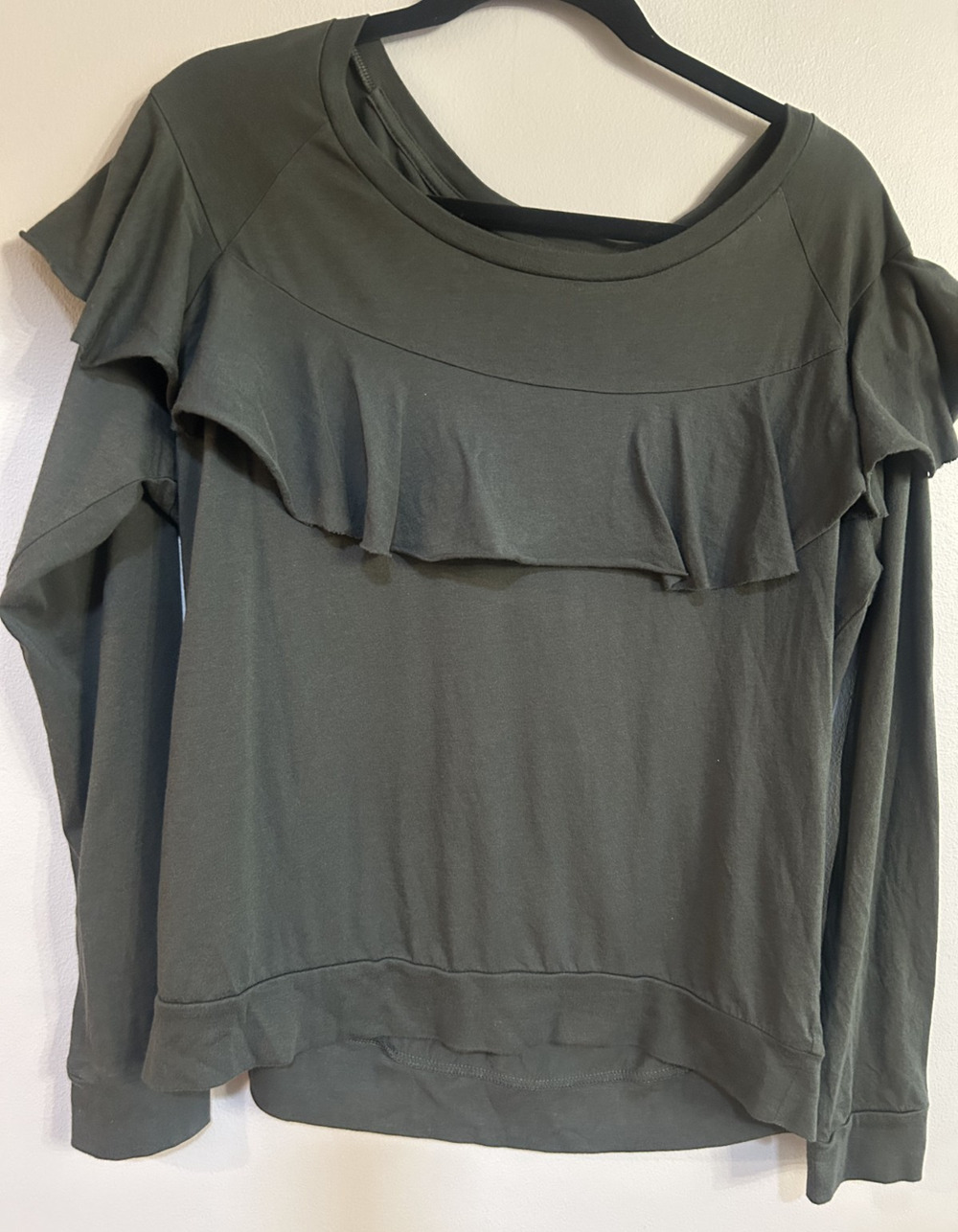 Nation Ltd Womens Top shirt whimsigoth goth lite Ruffle Boho Career staple L